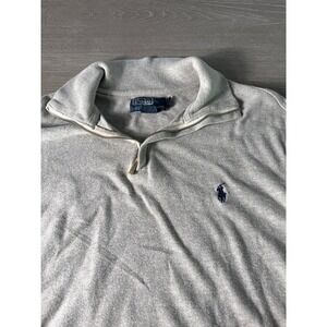 Polo Ralph Lauren Quarter Zip Long Sleeve Elbow Patch Pullover Mens Large